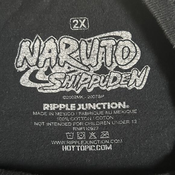 Vintage 2002 Naruto Shippuden Akatsuki Tee Shirt Anime Graphic Size 2 XL - Picture 3 of 12